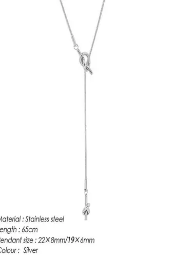 Silver plated tassel knot necklace