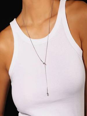 Silver plated tassel knot necklace 5