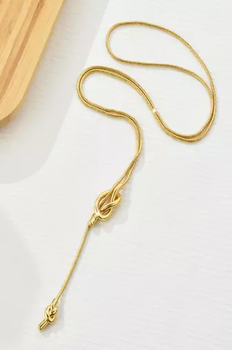 18k plated tassel knot necklace