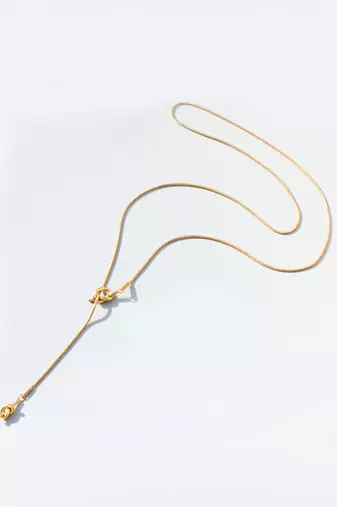 18k plated tassel knot necklace