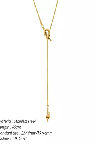 18k plated tassel knot necklace