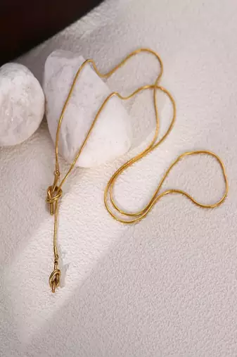 18k plated tassel knot necklace
