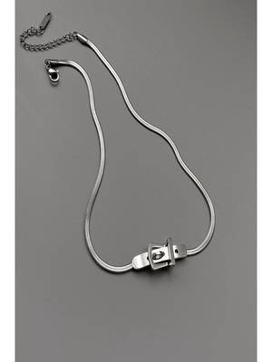 Silver plated belt necklace 1