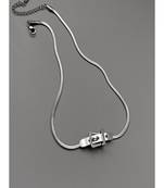 Silver plated belt necklace