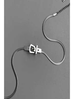 Silver plated belt necklace 3