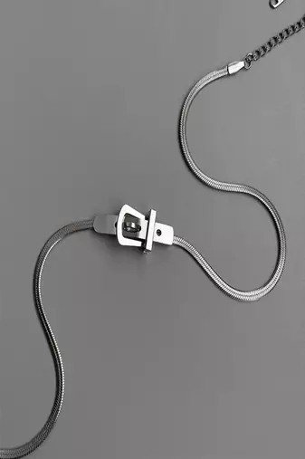 Silver plated belt necklace