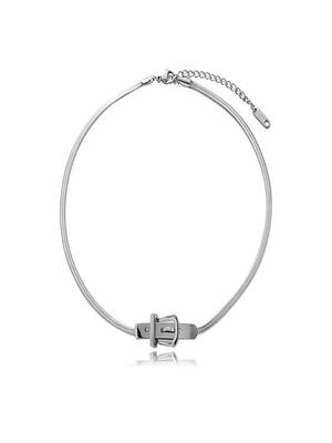 Silver plated belt necklace 4