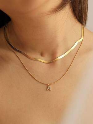 18k plated initial a necklace 1