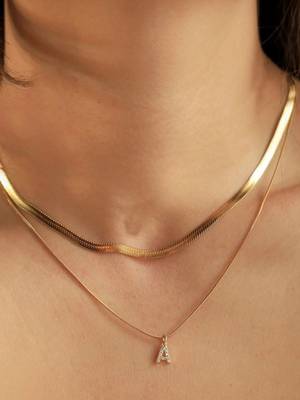 18k plated initial a necklace 2