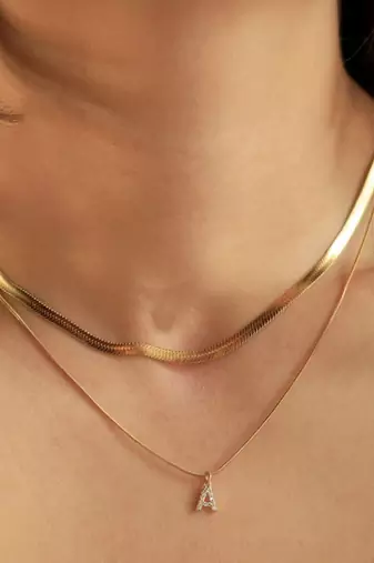 18k plated initial a necklace