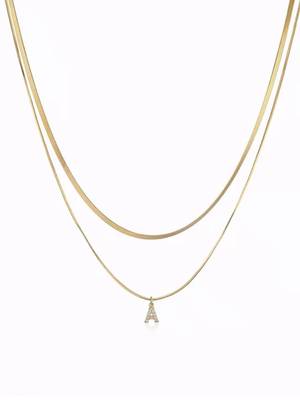 18k plated initial a necklace 3