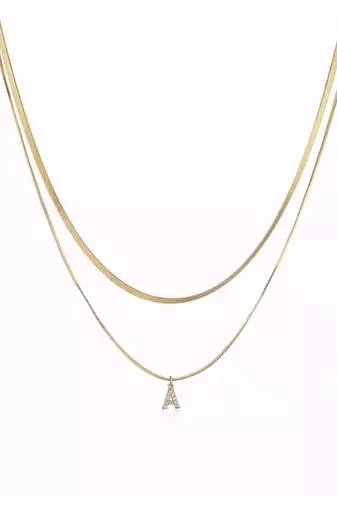 18k plated initial a necklace