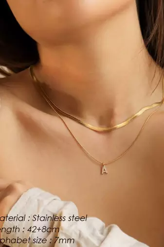 18k plated initial a necklace