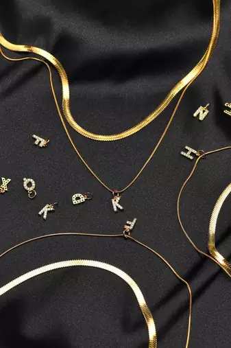 18k plated initial a necklace