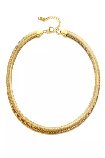 18k plated flat snake chain