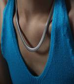 Silver plated flat snake chain