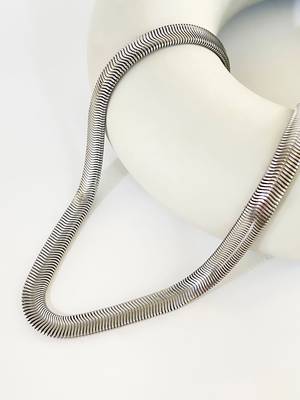 Silver plated flat snake chain 3
