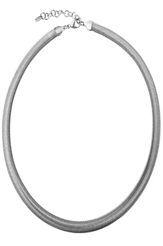 Silver plated flat snake chain
