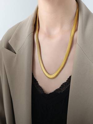 18k plated flat snake chain 1