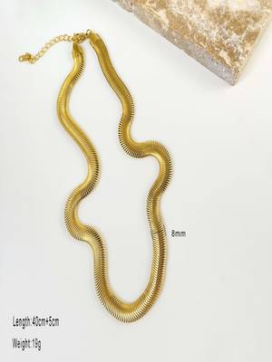 18k plated flat snake chain 3