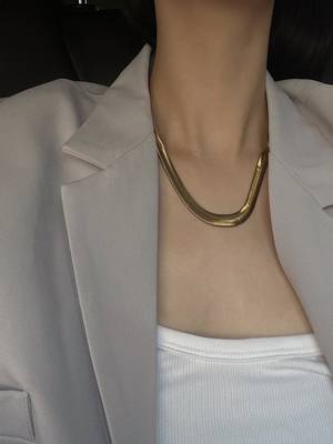 18k plated flat snake chain 5