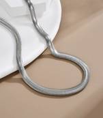 Silver plated flat snake chain
