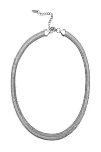 Silver plated flat snake chain