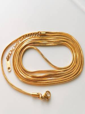 18k gold plated long snake chain18 2