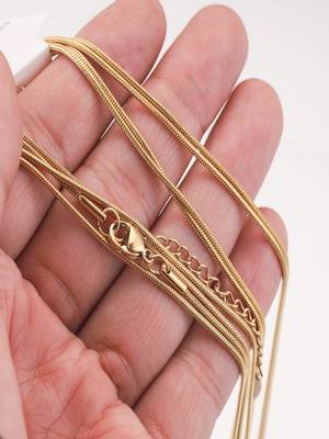 18k gold plated long snake chain18 3