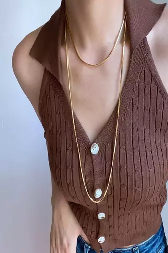 18k gold plated long snake chain18