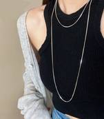 Silver plated long snake chain