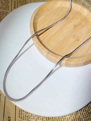 Silver plated long snake chain 2