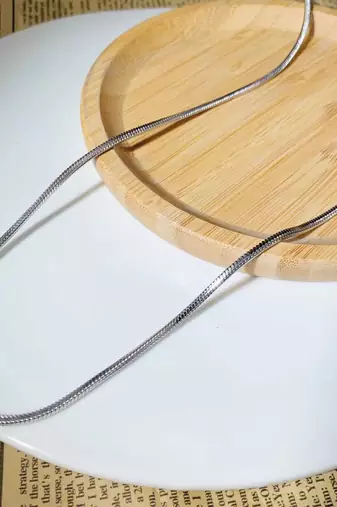 Silver plated long snake chain