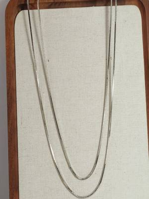 Silver plated long snake chain 4