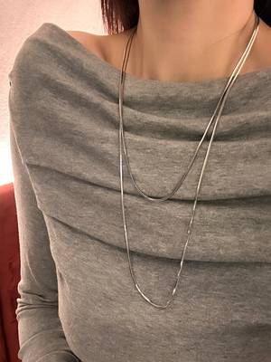 Silver plated long snake chain 5