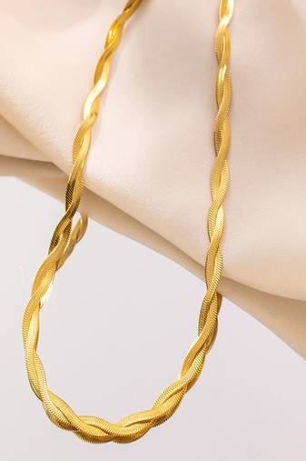 18k plated twisted chain necklace
