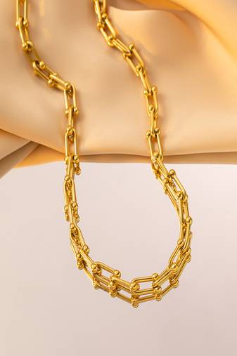 18k plated link necklace