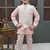 Boys zigzag embroidered sequined waistcoat with kurta & pant set - rose pink