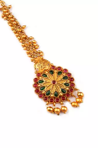 Gold plated ethnic stylish mangtika for women