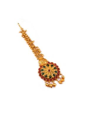 Gold plated ethnic stylish mangtika for women 3