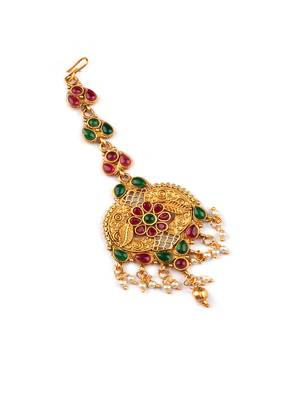 Gold plated ethnic stylish mangtika for women 2
