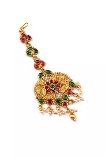 Gold plated ethnic stylish mangtika for women