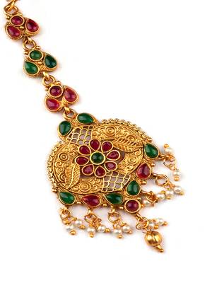 Gold plated ethnic stylish mangtika for women 3