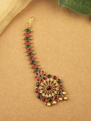 Gold plated ethnic stylish mangtika for women 1
