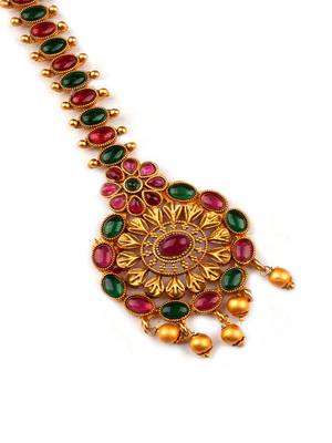 Gold plated ethnic stylish mangtika for women 2