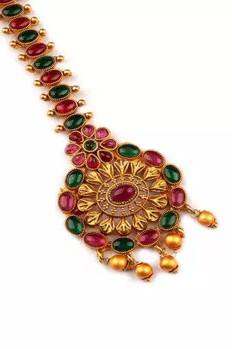 Gold plated ethnic stylish mangtika for women