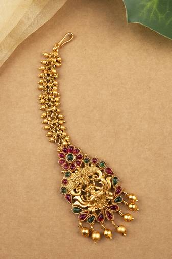 Gold plated ethnic stylish mangtika for women