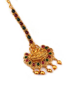 Gold plated ethnic stylish mangtika for women 2
