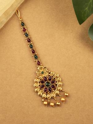Gold plated ethnic stylish mangtika for women 1