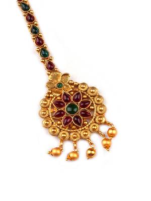 Gold plated ethnic stylish mangtika for women 2